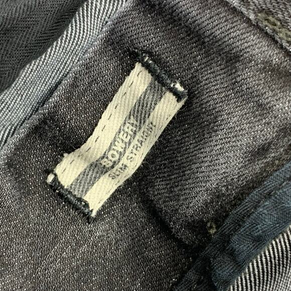 John Varvatos USA Bowery Jeans Mens 33 Black Slim Straight Stretch Meas: 34x32 - Picture 7 of 16